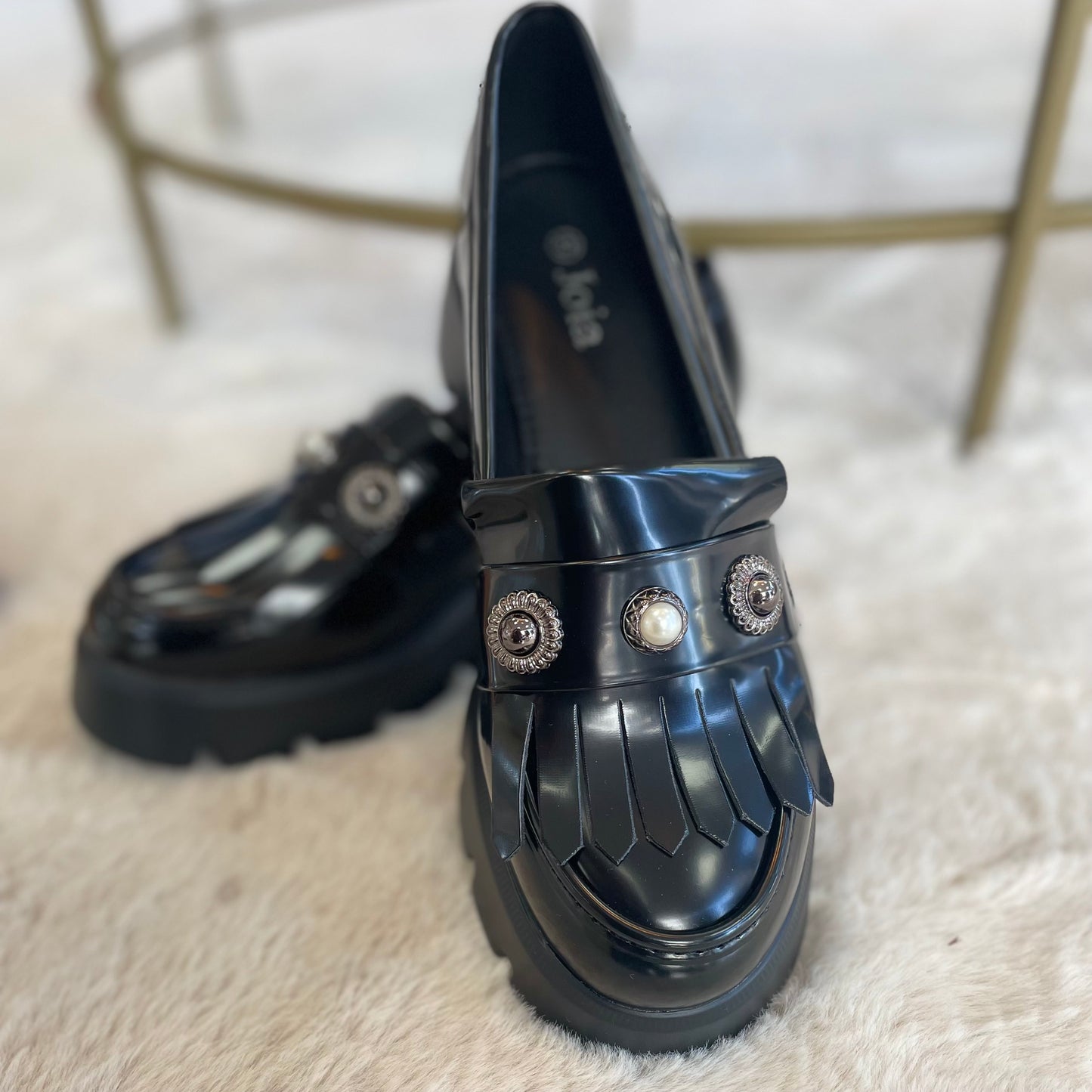 Mocassin tendance plate-forme
